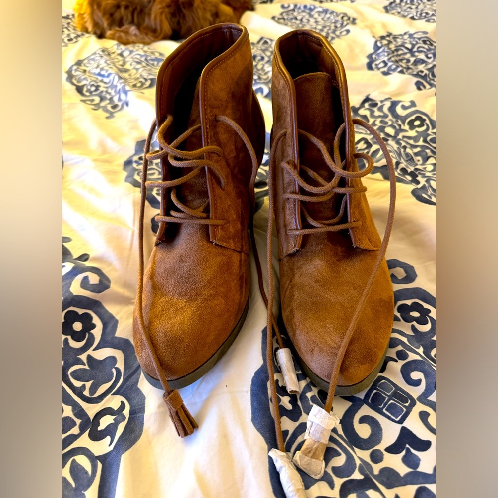 Never Worn Brown Suede Booties